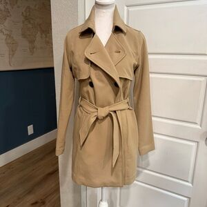 Abercrombie & Fitch Camel Belted Trench Coat